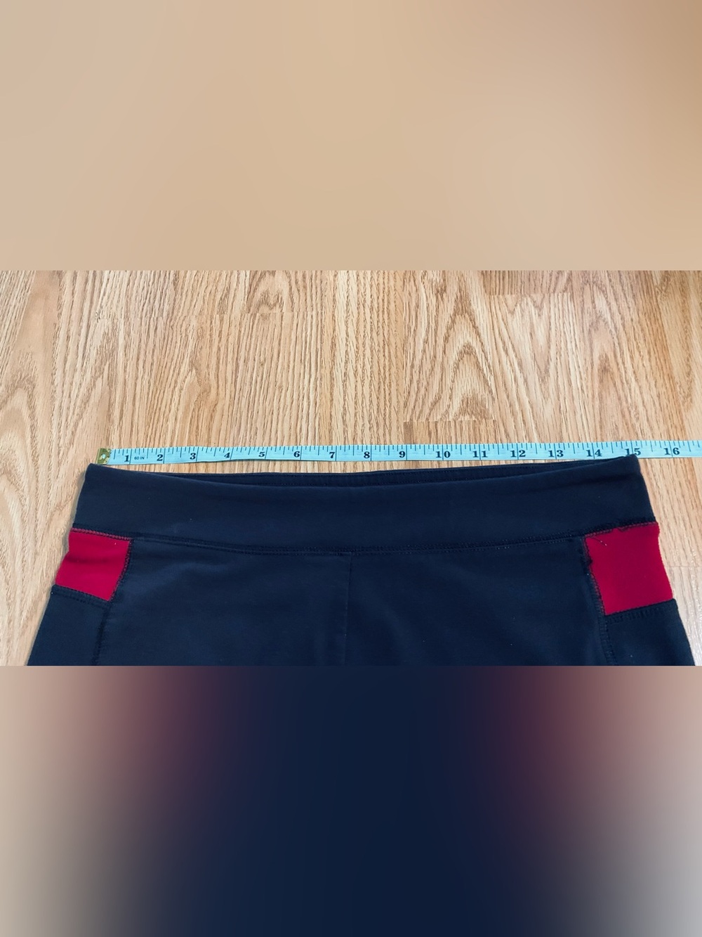 Sz M Tuff Athletics Chocolate Brown and Red Leggings - Picture 5 of 6